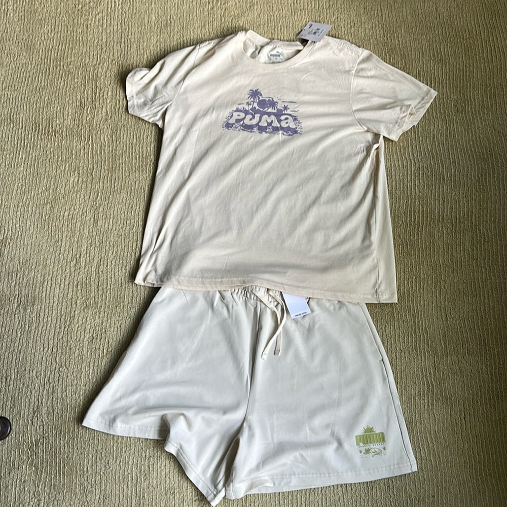 Puma matching short and t shirt set. new with tags